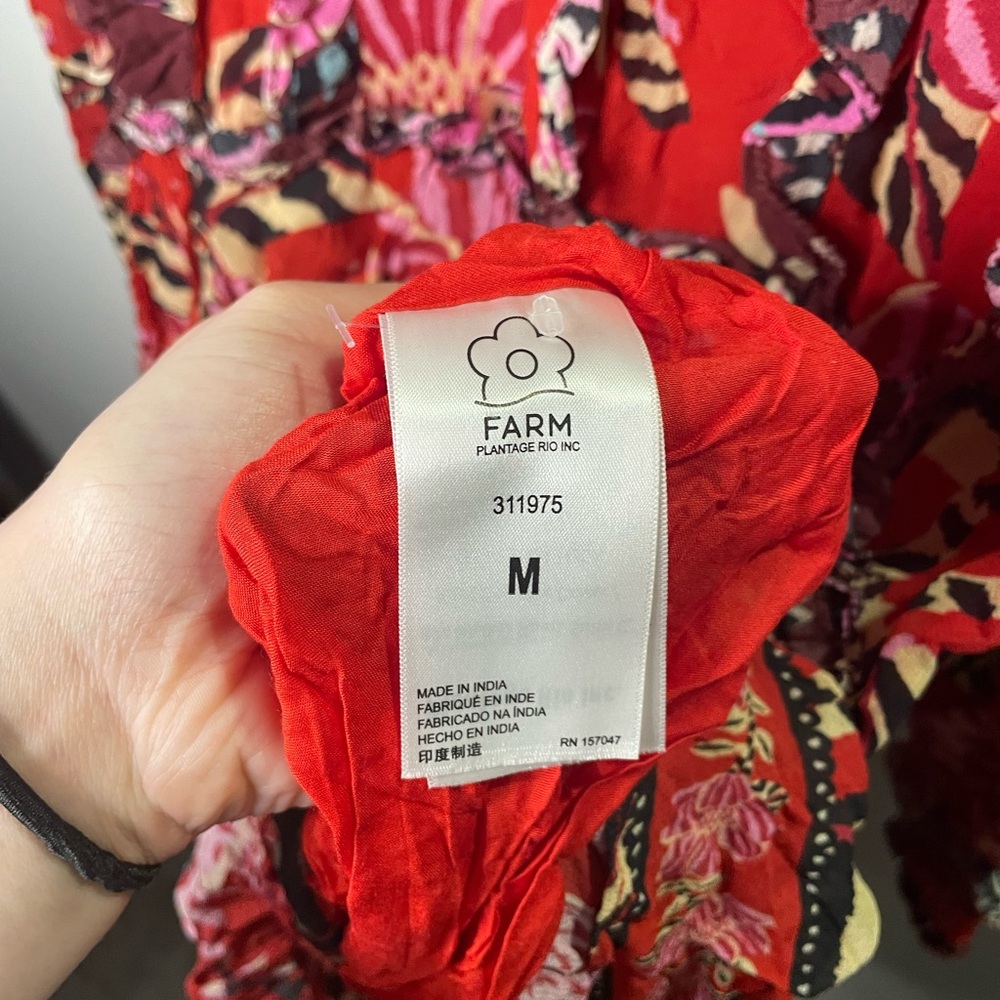 NWT Farm Rio Rio Ruffled Tiered Mini Dress Vibrant Tropical - Picture 9 of 13